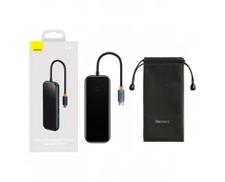 Адаптер USB Type-C > Hub  Baseus AcmeJoy 4in1 (HDMI, 3xUSB3.0, Type-C PD&Data) (WKJZ010013) Dark Dray