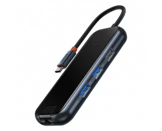 Адаптер USB Type-C > Hub  Baseus AcmeJoy 5in1 (2xUSB3.0, USB2.0, Type-C PD&Data, RJ45) (WKJZ010113) Dark Dray