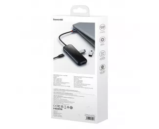 Адаптер USB Type-C > Hub  Baseus AcmeJoy 5in1 (2xUSB3.0, USB2.0, Type-C PD&Data, RJ45) (WKJZ010113) Dark Dray