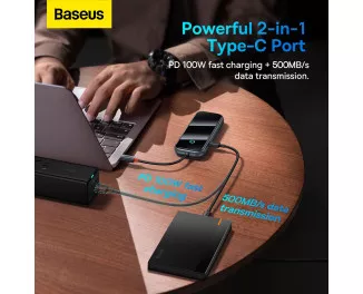 Адаптер USB Type-C > Hub  Baseus AcmeJoy 5in1 (2xUSB3.0, USB2.0, Type-C PD&Data, RJ45) (WKJZ010113) Dark Dray