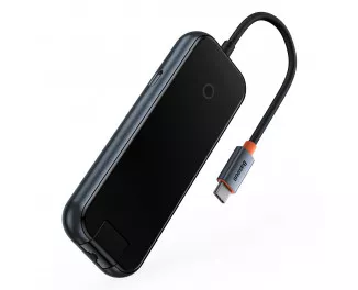 Адаптер USB Type-C > Hub  Baseus AcmeJoy 5in1 (2xUSB3.0, USB2.0, Type-C PD&Data, RJ45) (WKJZ010113) Dark Dray