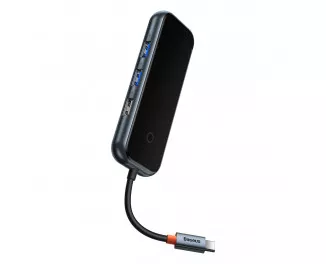 Адаптер USB Type-C > Hub  Baseus AcmeJoy 5in1 (2xUSB3.0, USB2.0, Type-C PD&Data, RJ45) (WKJZ010113) Dark Dray
