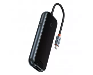 Адаптер USB Type-C > Hub  Baseus AcmeJoy 5in1 (2xUSB3.0, USB2.0, Type-C PD&Data, RJ45) (WKJZ010113) Dark Dray