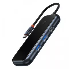 Адаптер USB Type-C > Hub  Baseus AcmeJoy 5in1 (HDMI, 2xUSB3.0, USB2.0, Type-C PD&Data) (WKJZ010213) Dark Dray
