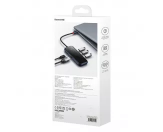 Адаптер USB Type-C > Hub  Baseus AcmeJoy 5in1 (HDMI, 2xUSB3.0, USB2.0, Type-C PD&Data) (WKJZ010213) Dark Dray