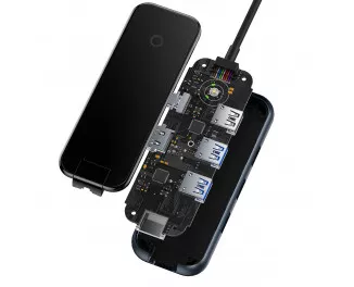 Адаптер USB Type-C > Hub  Baseus AcmeJoy 6in1 (HDMI, 2xUSB3.0, USB2.0, Type-C PD&Data, RJ45) (WKJZ010313) Dark Dray