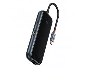 Адаптер USB Type-C > Hub  Baseus AcmeJoy 6in1 (HDMI, 2xUSB3.0, USB2.0, Type-C PD&Data, RJ45) (WKJZ010313) Dark Dray
