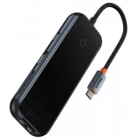 Адаптер USB Type-C > Hub  Baseus AcmeJoy 8in1 (HDMI, 2xUSB3.0, USB2.0, Type-C PD&Data, RJ45, SD/TF) (WKJZ010613) Dark Dray