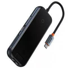 Адаптер USB Type-C > Hub  Baseus AcmeJoy 8in1 (HDMI, 2xUSB3.0, USB2.0, Type-C PD&Data, RJ45, SD/TF) (WKJZ010613) Dark Dray