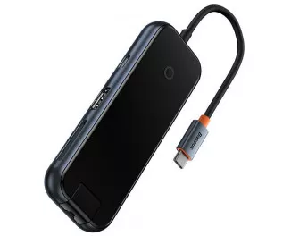 Адаптер USB Type-C > Hub  Baseus AcmeJoy 8in1 (HDMI, 2xUSB3.0, USB2.0, Type-C PD&Data, RJ45, SD/TF) (WKJZ010613) Dark Dray