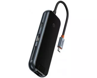 Адаптер USB Type-C > Hub  Baseus AcmeJoy 8in1 (HDMI, 2xUSB3.0, USB2.0, Type-C PD&Data, RJ45, SD/TF) (WKJZ010613) Dark Dray