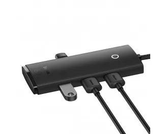 Адаптер USB Type-C > Hub  Baseus Lite Series 4-in-1 0.25m (Type-C to USB 3.0*4) (WKQX030301) Black