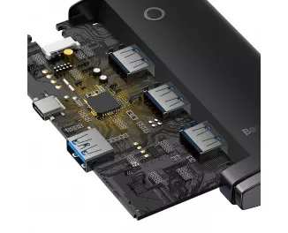 Адаптер USB Type-C > Hub  Baseus Lite Series 4-in-1 0.25m (Type-C to USB 3.0*4) (WKQX030301) Black