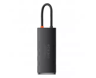 Адаптер USB Type-C > Hub  Baseus Lite Series 6-in-1 0.225m (Type-C to HDMI + 2xUSB 3.0 + Type-C + SD/TF) (WKQX050001) Black