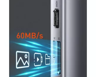 Адаптер USB Type-C > Hub Baseus Metal Gleam Multi-functional 11-in-1 (PD, USB, HDMI, Audio, VGA, SD/TF, RJ45) (CAHUB-CT0G) Gray