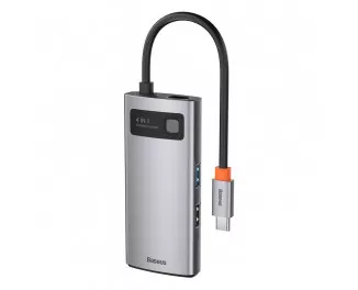Адаптер USB Type-C > Hub Baseus Metal Gleam Multi-functional 4-in-1 (PD, USB, HDMI) (CAHUB-CY0G) Gray