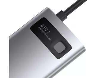 Адаптер USB Type-C > Hub Baseus Metal Gleam Multi-functional 4-in-1 (PD, USB, HDMI) (CAHUB-CY0G) Gray