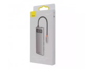 Адаптер USB Type-C > Hub  Baseus Metal Gleam Multi-functional 4-in-1 (PD, USB) (WKWG070013) Gray