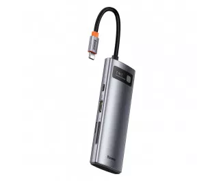 Адаптер USB Type-C > Hub Baseus Metal Gleam Multi-functional 7-in-1 (PD, USB, HDMI, SD) (WKWG020113) Gray