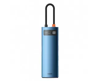 Адаптер USB Type-C > Hub Baseus Metal Gleam Multi-functional 8-in-1 (PD, USB, HDMI, SD, RJ45) (WKWG000103) Blue