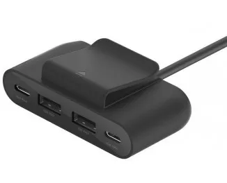 Адаптер USB Type-C > Hub  Belkin BoostCharge 4-Port USB Power Extender Black (BUZ001BT2MBKB7)