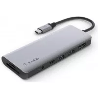 Адаптер USB Type-C > Hub  Belkin USB-C 7-in-1 Multiport Dock (AVC009BTSGY)
