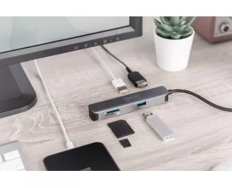 Адаптер USB Type-C > Hub DIGITUS USB-C 5-port Travel Dock (DA-70891)