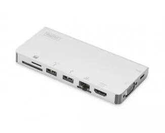 Адаптер USB Type-C > Hub DIGITUS USB-C 8-port Multiport Travel Dock (DA-70866)