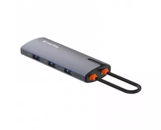 Адаптер USB Type-C > Hub  СolorWay USB-C 6-в-1 Dark Grey (CW-HUB03)