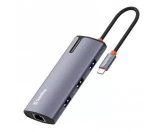 Адаптер USB Type-C > Hub  СolorWay USB-C 6-в-1 Dark Grey (CW-HUB03)