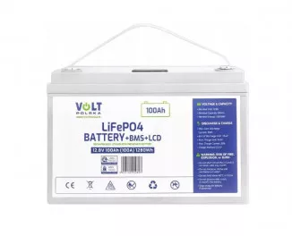 Аккумулятор для ИБП Volt Polska LiFePO4 12.8V 100Ah BMS LCD (6AKLI10L12)