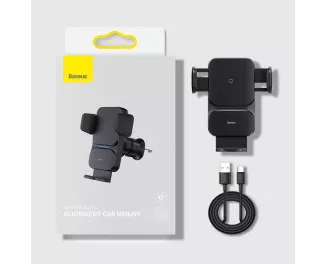Автотримач із бездротовою зарядкою Baseus Wisdom Auto Alignment 15W (CGZX000001) Black