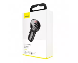 Автомобильное зарядное устройство Baseus Digital Display Dual USB 4.8A 24W (CCBX-0G) Gray 