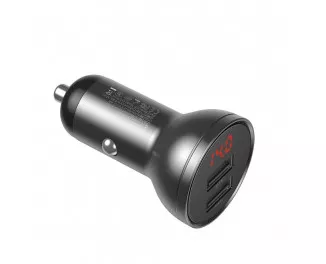 Автомобильное зарядное устройство Baseus Digital Display Dual USB 4.8A 24W (CCBX-0G) Gray 