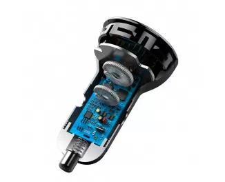 Автомобильное зарядное устройство Baseus Digital Display PPS Dual Quick Charger 45W Suit (with Cable Type-C to Type-C) (TZCCBX-C0G) Black