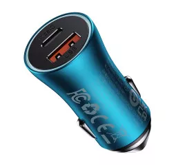 Автомобильное зарядное устройство Baseus Golden Contactor Max Dual Fast Charger Car Charger U+C 60W (CGJM000103) Blue