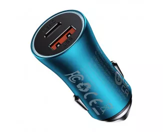 Автомобильное зарядное устройство Baseus Golden Contactor Max Dual Fast Charger Car Charger U+C 60W (CGJM000103) Blue