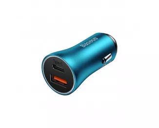 Автомобильное зарядное устройство Baseus Golden Contactor Max Dual Fast Charger Car Charger U+C 60W (CGJM000103) Blue
