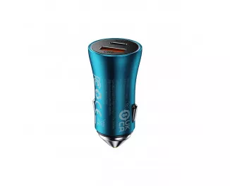 Автомобильное зарядное устройство Baseus Golden Contactor Max Dual Fast Charger Car Charger U+C 60W (CGJM000103) Blue