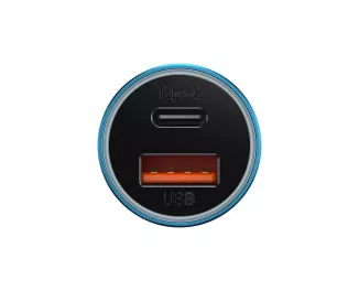 Автомобильное зарядное устройство Baseus Golden Contactor Max Dual Fast Charger Car Charger U+C 60W (CGJM000103) Blue