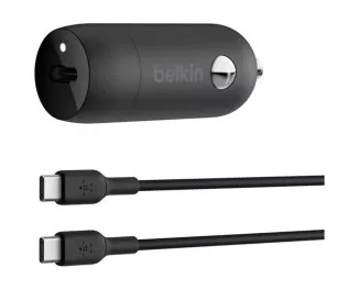 Автомобільний зарядний пристрій Belkin Boost Up Car Charger 30W w/Type-C to Type-C cable (CCA004BT1MBK-B6) Black