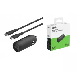 Автомобільний зарядний пристрій Belkin Boost Up Car Charger 30W w/Type-C to Type-C cable (CCA004BT1MBK-B6) Black