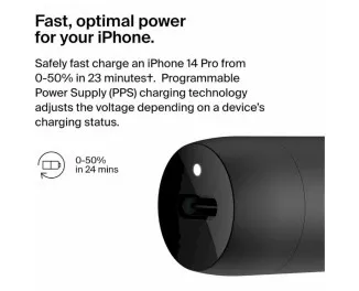 Автомобільний зарядний пристрій Belkin Boost Up Car Charger 30W w/Type-C to Type-C cable (CCA004BT1MBK-B6) Black
