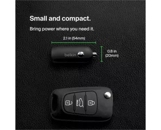 Автомобільний зарядний пристрій Belkin Boost Up Car Charger 30W w/Type-C to Type-C cable (CCA004BT1MBK-B6) Black