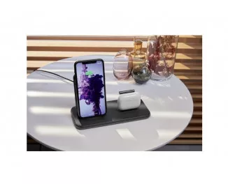 Беcпроводное зарядное устройство Zens Stand + Dock Aluminium Wireless Charger 10W Black (ZEDC06B/00)