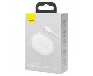 Бездротовий зарядний пристрій Baseus Light Magnetic Wireless Charger 15W (WXQJ-02) White