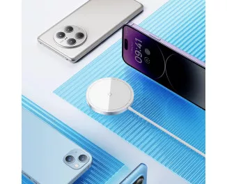 Беспроводное зарядное устройство Baseus Simple Mini3 Magnetic Wireless Charger 15W (MagSafe for iPhone) (CCJJ040001) Silver
