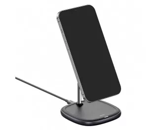 Бездротовий зарядний пристрій Baseus Swan Magnetic Desktop Bracket Wireless Charger 15W (MagSafe for iPhone) (WXSW-01) Black