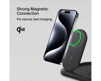 Беспроводное зарядное устройство Belkin BoostCharge 3-in-1 Magnetic Foldable Wireless Charger with Qi2 15W Black (WIZ029vfBK)