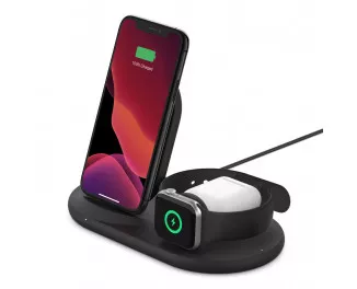 Беспроводное зарядное устройство Belkin BoostCharge 3-in-1 Wireless Charger for Apple Devices Black (WIZ001vfBK)